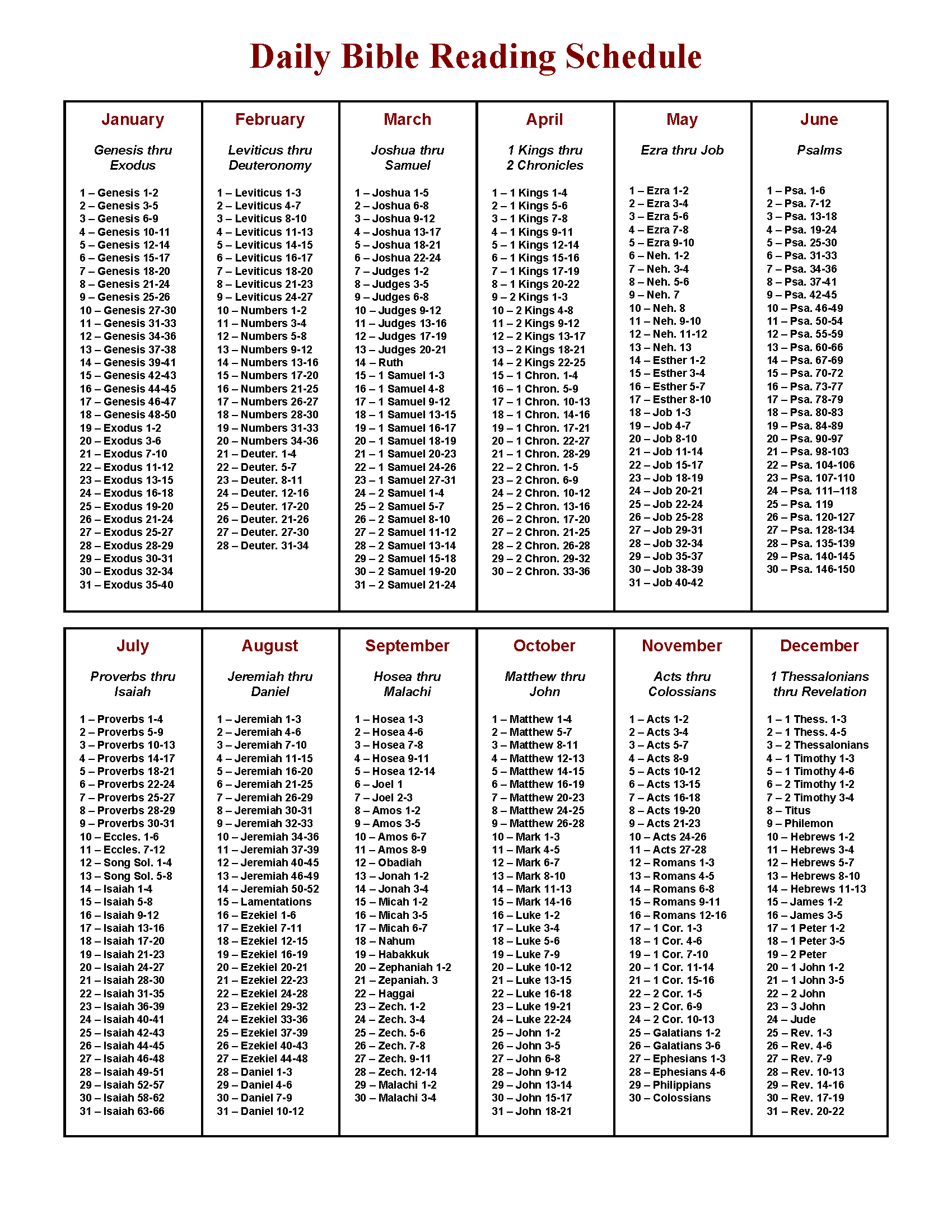 Image Result For Bible Reading Plans Printable Printable Bible 